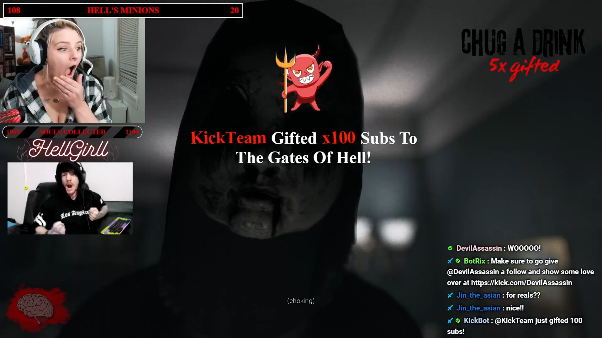 HellGirll98 streaming horror games on Kick